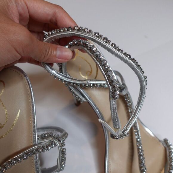 Sam Edelman Women's Granger Silver Metallic Heels Women's Size 10 - Picture 5 of 12